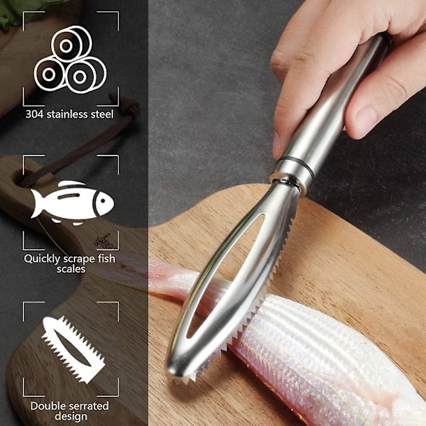 Fiskefjælrenser, Fiskefjælrenser i rustfrit stål, Professionel fiskefjælrenser Fiskeskraber Køkkenredskab