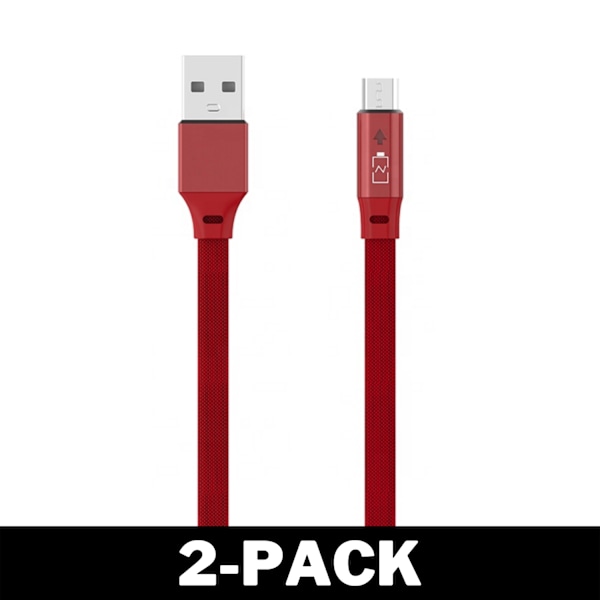 Pikalatauskaapeli Micro-USB Latauskaapeli Indikaattori 1M Punainen
