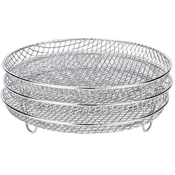 3 Pcs/Set Air Fryer Rack for 4.2QT-5.8QT Air Fryer Three Stackable Stainless Steel Drying Racks Air Fryer Rack Air Fryer Accessories