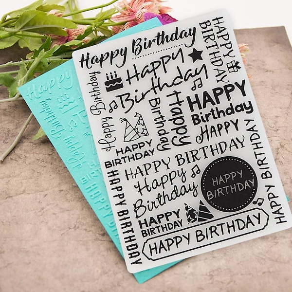 Präglingsmapp DIY Hantverk Scrapbooking Stämpel Mall För Grattis på Födelsedagen Hantverkskort Fotoalbum Dekoration