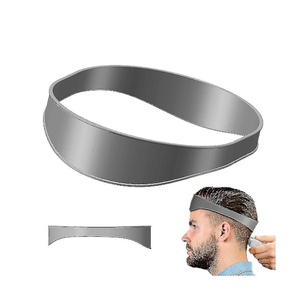 2 stk DIY Hjemmeklipp Fade og Taper Hårklipp Bøyd Silikon Hårklippebånd Grå