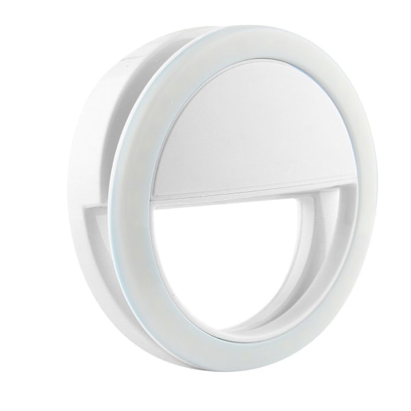 Universal Selfie Lampe / Ring med forskellige lysindstillinger - Hvid