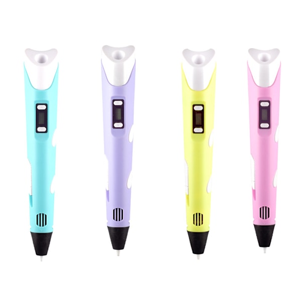 Intelligent 3D-penna LED-display 3D-utskriftspenna USB Blå