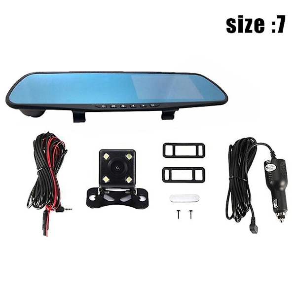 LCD DVR Video Dash Cam Recorder 1080p FHD Kamera Fram Bak Dubbla Linser Körinspelare