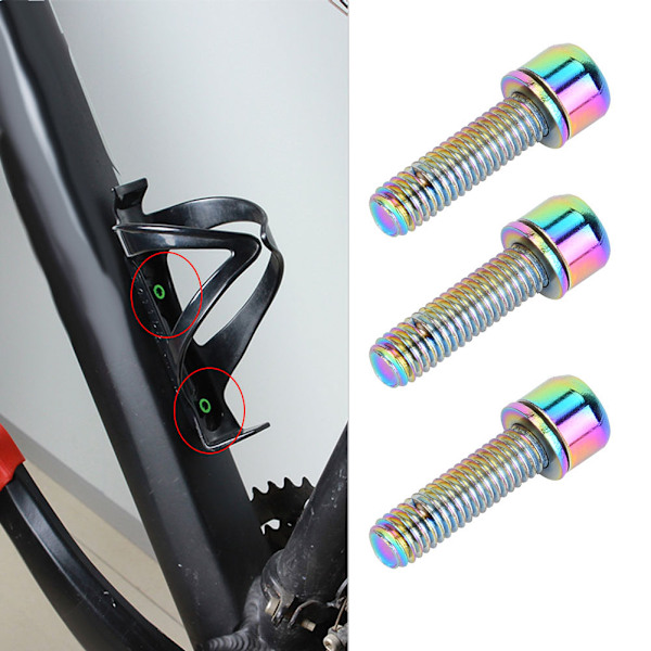 6 st M5x25mm titanlegering cykelflaskhållare förvaringsställ bult cykeltillbehör (färger)
