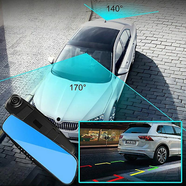 LCD DVR Video Dash Cam Recorder 1080p FHD Kamera Fram Bak Dubbla Linser Körinspelare