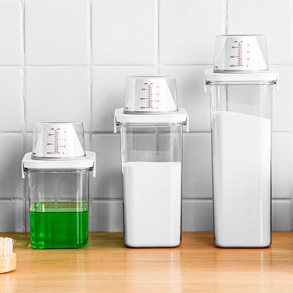 Vaskepulver oppbevaringstank Forsegling Vaskepulver dispenser med håndtak