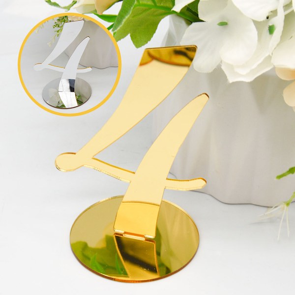 Wedding Table Numbers With Holder Base Acrylic Gold Silver Table Sign Seating Card