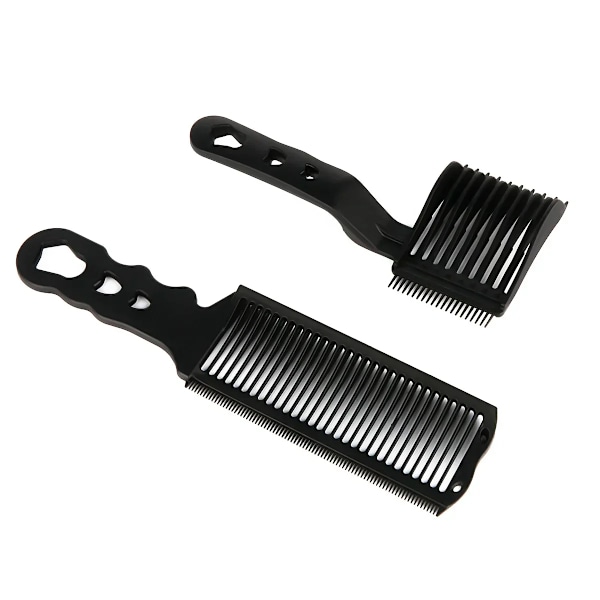 \"2-delars kit Uppgradering Barber Platt Top Hårklippningskammar Herrars Arc Design Böjd Positionering Hårklippningskammar Salong Frisörverktyg\"