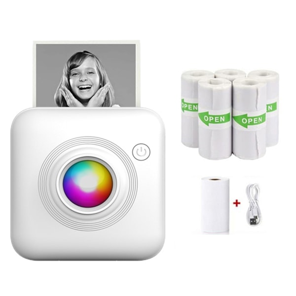 Bluetooth-kompatibel Smart Pocket Blækfri printer Genopladelig kompakt mobil printer til hjemmeskole