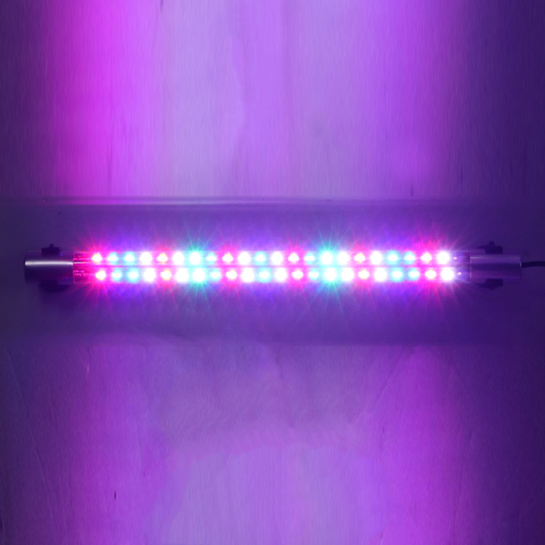 Akvarium LED-lampa 3 Färglägen Vattentät 2 Rader Pärlor Vatten Land Fisk Tank Lampa för Prydnadsfisk 220V ZY?P38 EU-kontakt