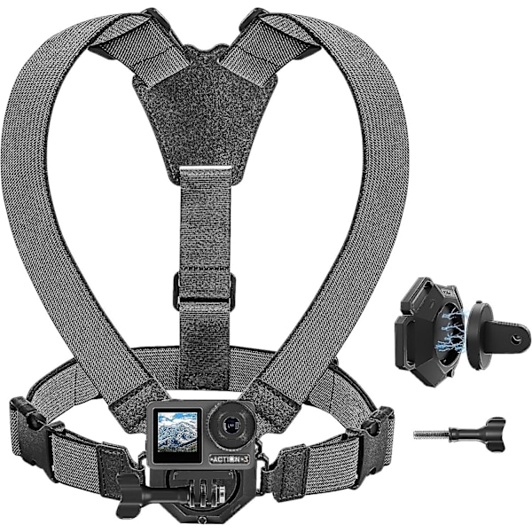 Bröstsele Sele Hållare För DJI Osmo Action Kamera, Bröstband Vlog/POV Tillbehör Kompatibel Med Insta360 X3/ONE R/RS För GoPro Hero Serie