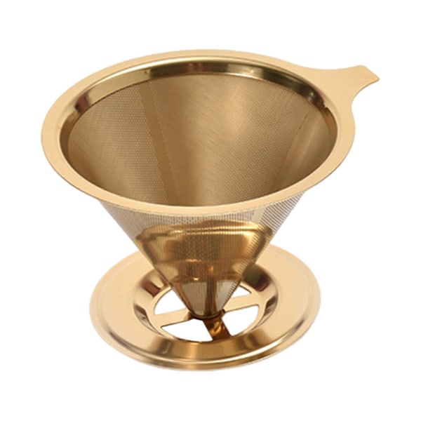 Kaffefilter i rostfritt stål, Pour Over, återanvändbart, pappersfritt, kaffekonfilter för hemmet (LGL)