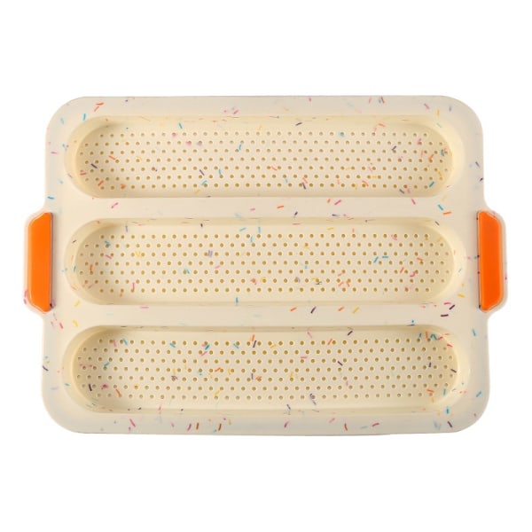 Perforerede silikonebaguetteforme Nonstick 3 bølgede brød Ristet brød bageforme til kage madlavning
