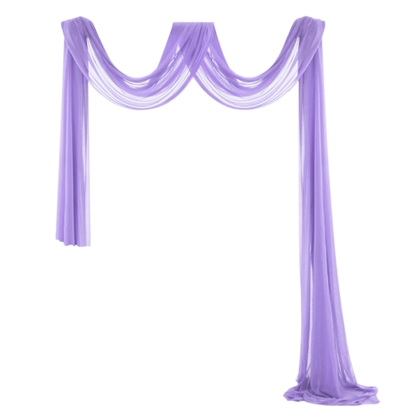 Elegant vinduessjal Valance Blødt let vinduesgardin Hjem soveværelsesindretning Mørkelilla