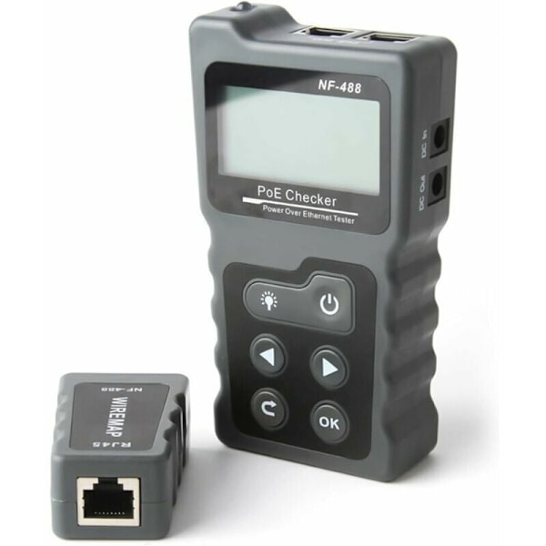 Kabeltester Nettverk Kabeltester RJ45 Patch Kabeltester LAN Nettverkstester Linjetester Ethernet Nettverkskabeltester PoE Checker