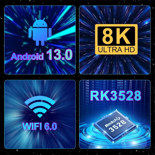 G96max 4+32GB 8K Ultra HD Smart TV Box H616 Android 13.0