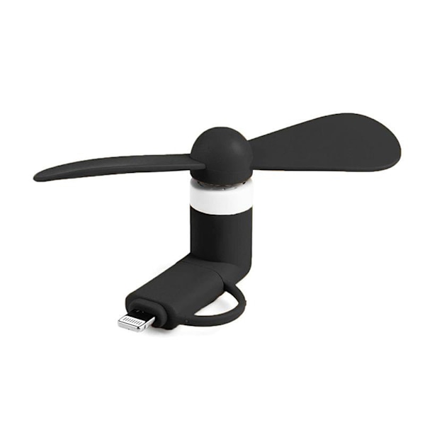 Mobiilifläkt: Micro USB/Lightning, Hiljainen & Kompakti