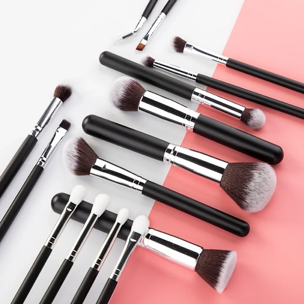 15 stk. Sort Børstesæt Øjenskygge Pudder Foundation Concealer Kosmetisk Makeup Børste Brochas De Maquillaje