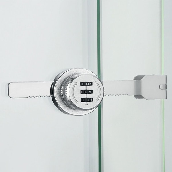2 KPL Lasioveen Salasanalla Toimiva Lukko Vitriinille HOPEA 32MM hopea