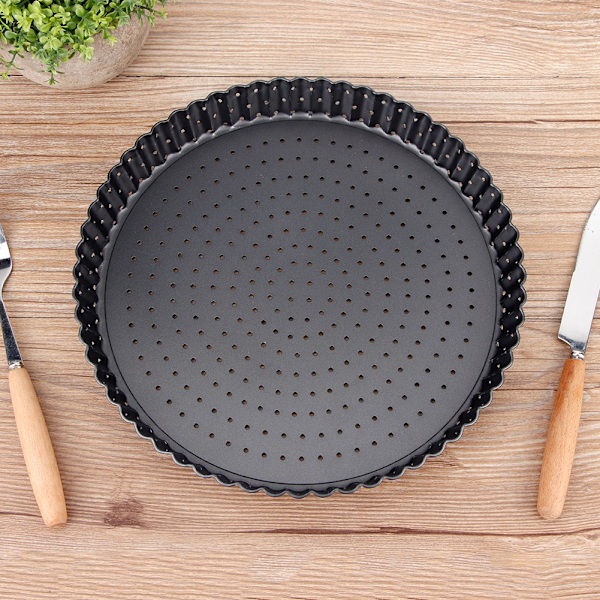 Husholdnings tykk non-stick karbonstål pizzabakeform bakeplate brett kjøkken bakeverktøy (L (9in))