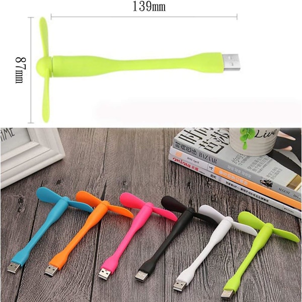 6 kpl Mini USB-tuuletin, Hiljainen ja Joustava, Mini Jäähdytystuuletin, Q,ZQKLA