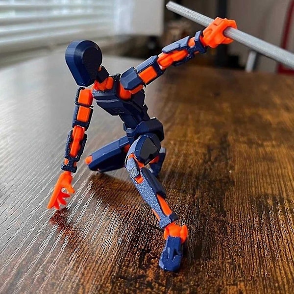 Multi-ledade Rörliga Robotleksaker, Lucky 13 Figurer Robot 3D-Printad Mannekäng, Skrivbordsdekorationer För Actionfigurer Leksaker - Presenter Till Spelälskare Yellow