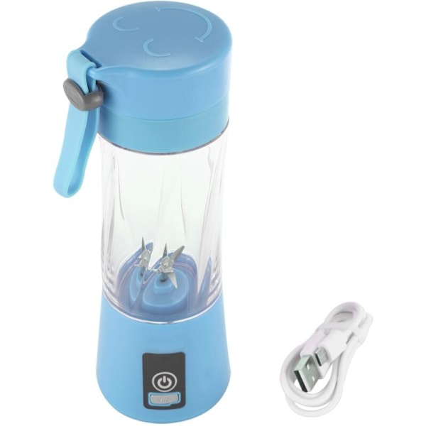 Bærbar Genopladelig USB-Blender med 6 Blade, Saftpresser, Smoothie Maker, Mini Juice Kop, Frugtpresser, Elektrisk Blå
