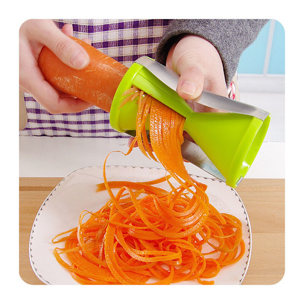 1-delad spiralgrönsaksskärare - Multifunktionell manuell spiralizer spaghetti för nudlar, morot, gurka, zucchinislicer, sparris