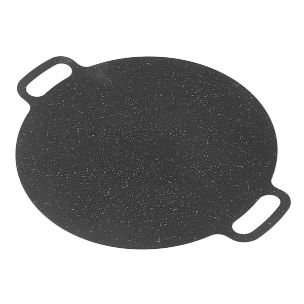 Koreansk Grillpan med Non-Stick Belegg Rund BBQ Grillplate Jern for Innendørs og Utendørs Matlaging 28cm / 11.02in