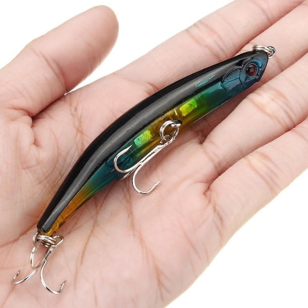 4x Läpinäkyvä Kova Runko Kaareva Minnow Topwater Lyijykynä Kalastus
