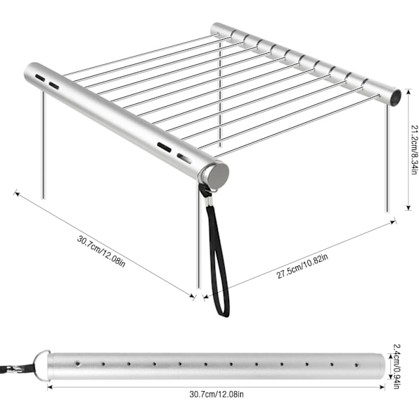 Bærbare BBQ-griller, Kullgrill, Foldbar BBQ i Rustfritt Stål