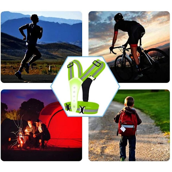 Pro Sport LED Refleksvest vest for løping, sykling og trening Gul