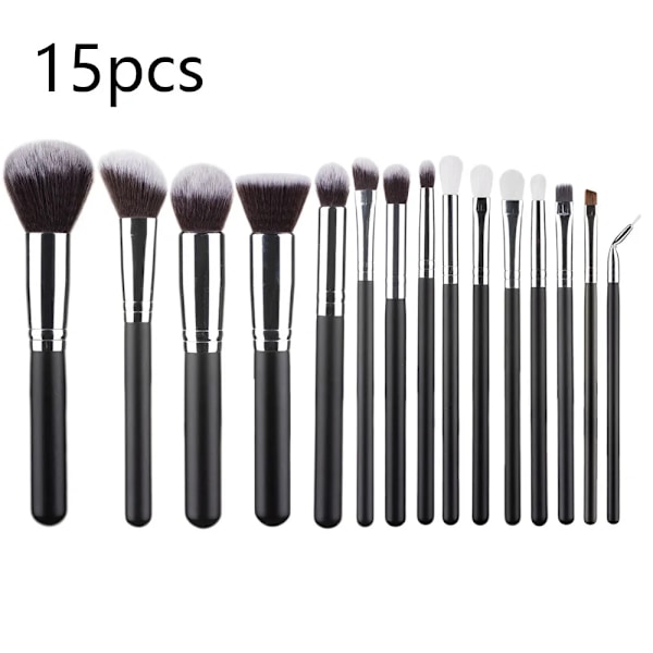 15 stk. Sort Børstesæt Øjenskygge Pudder Foundation Concealer Kosmetisk Makeup Børste Brochas De Maquillaje