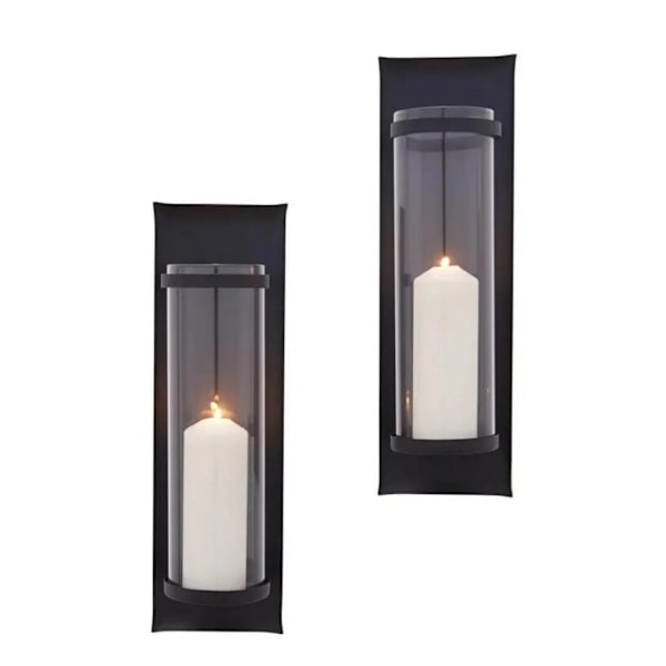 Ljusstake blockljus Vägglykta 2-pack smide