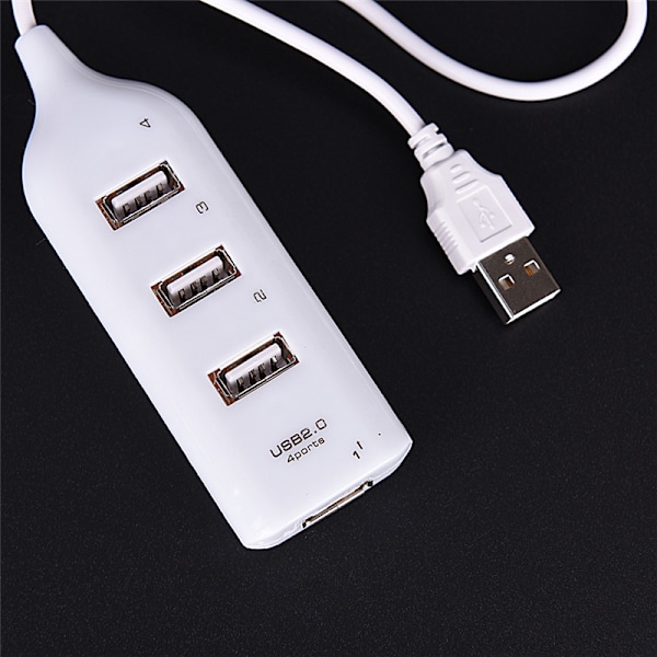Kuuma USB 2.0 Nopea 4 Portin Jakaja Hub Adapteri PC Compu Valkoinen