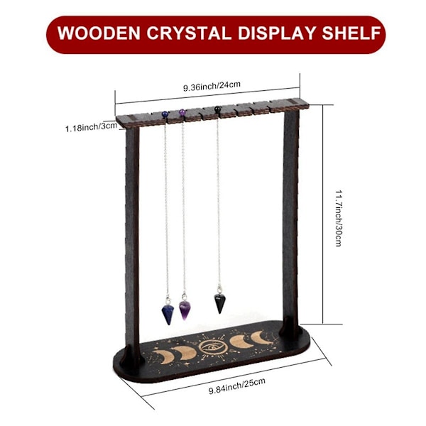 Træ Wiccan Krystalholder Træ Pendul Display Stativ Dowsing