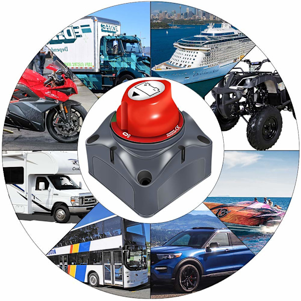 Batteri Hovedafbryder 12V/24V - Batteri Afbryder - Hoved Batteri Isolator Afbryder Bilbatteri Kill Switch Tilbehør til RV Yacht Båd