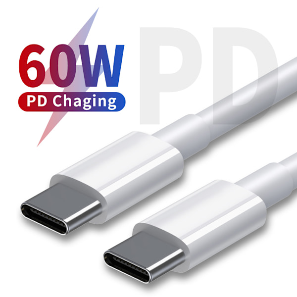 3M pikalatauskaapeli, 2 kpl USB C - USB C -kaapeli PD 60W