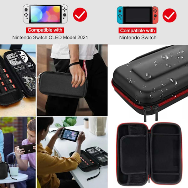 Hard Oppbevaringsveske Nintendo Switch/Switch OLED Kompatibel Svart svart