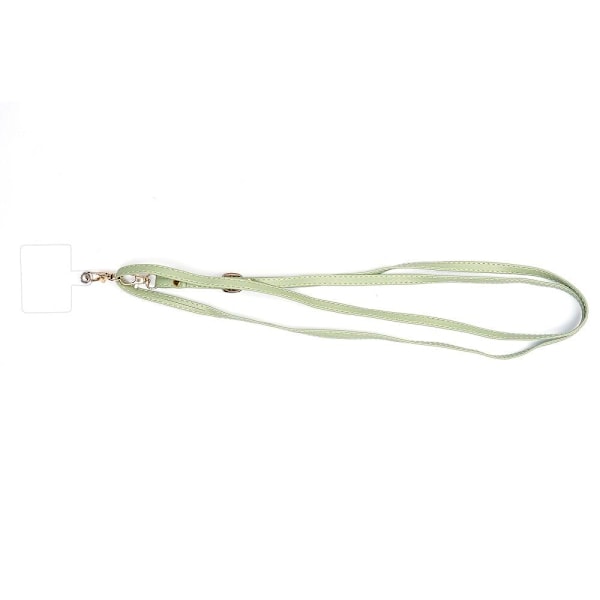 Universal crossbody-halsrem i læder med transparent pude - Lysegrøn