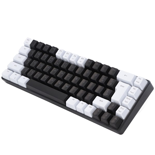Membran Gaming Tastatur 68 taster RGB Baggrundsbelyst Ergonomisk USB-interface Computertastatur til Win System Office Familie Hvid Sort