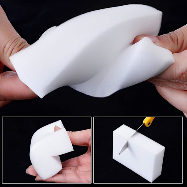 100-pak Magic Sponge Eraser Ekstra tyk Store og langvarige melaminrengøringssvampe i bulk - Multi Surface Power Scrubber Skum rengøringspuder -
