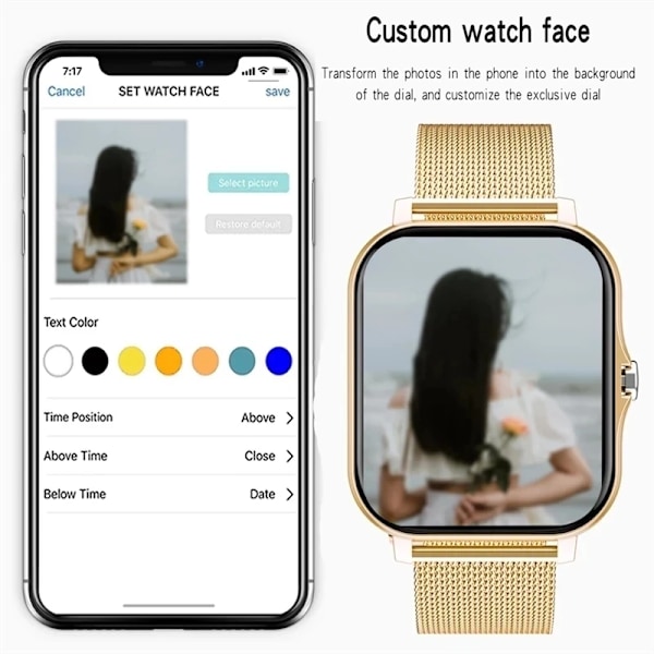 LIGE Nyt Bluetooth Opkald Smartwatch Dame Stemmeassistent Sports Fitness Armbånd Vandtæt Lday Smartwatch Herre Til Android Ios Silikone sort