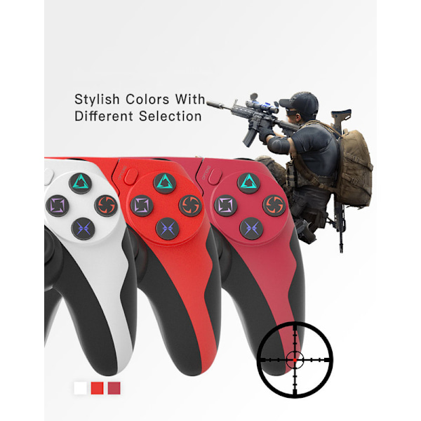 PS4 Bluetooth4.0 Trådløs controller Mørk Rød
