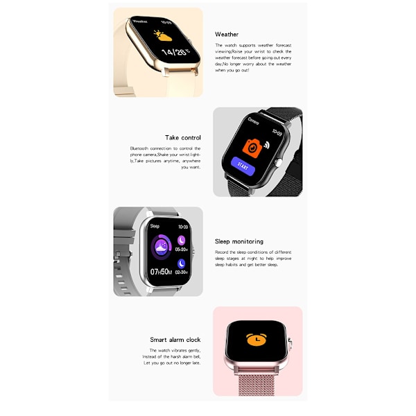 Sport Smartklokke Armbånd Puls Blodtrykk Fitness Tracker Klokker