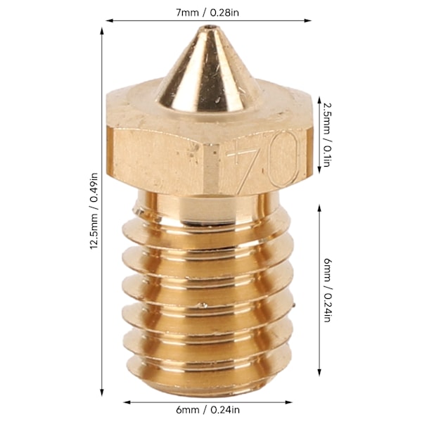 5 st 3D-skrivarmunstycke 0,4 mm spets Högt flöde för 1,75 mm filament Mässingsutskriftshuvuden Delar Tillbehör