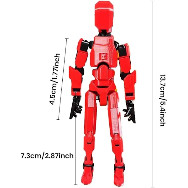 Multi-ledade Rörliga Robotleksaker, Lucky 13 Figurer Robot 3D-Printad Mannekäng, Skrivbordsdekorationer För Actionfigurer Leksaker - Presenter Till Spelälskare Yellow