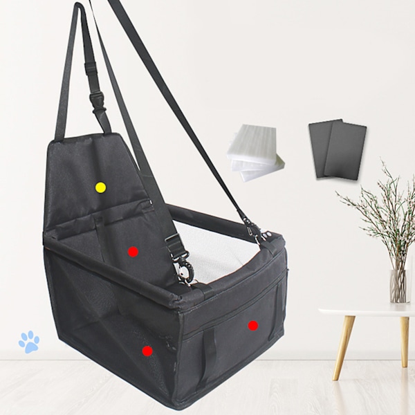 Pet Safety Seat Waterproof Removable Breathable Oxford Cloth Booster Seat for Dogs Under 10 kg Black