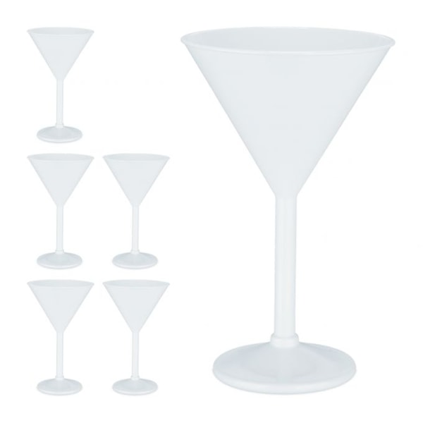 Martiniglass i plast, sett med 6